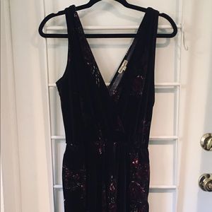 velvet floral jumpsuit